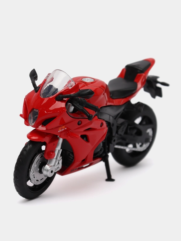 Мотоцикл металл. 1:18 Suzuki GSR-R1000, красный, свободный ход колес, 14 см, JB1251504