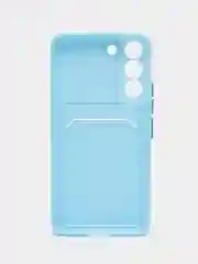 Голубой чехол для Samsung Galaxy S22 (Самсунг Галакси С22), с карманом для карт