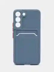 Синий меланж чехол для Samsung Galaxy S22 (Самсунг Галакси С22), с карманом для карт