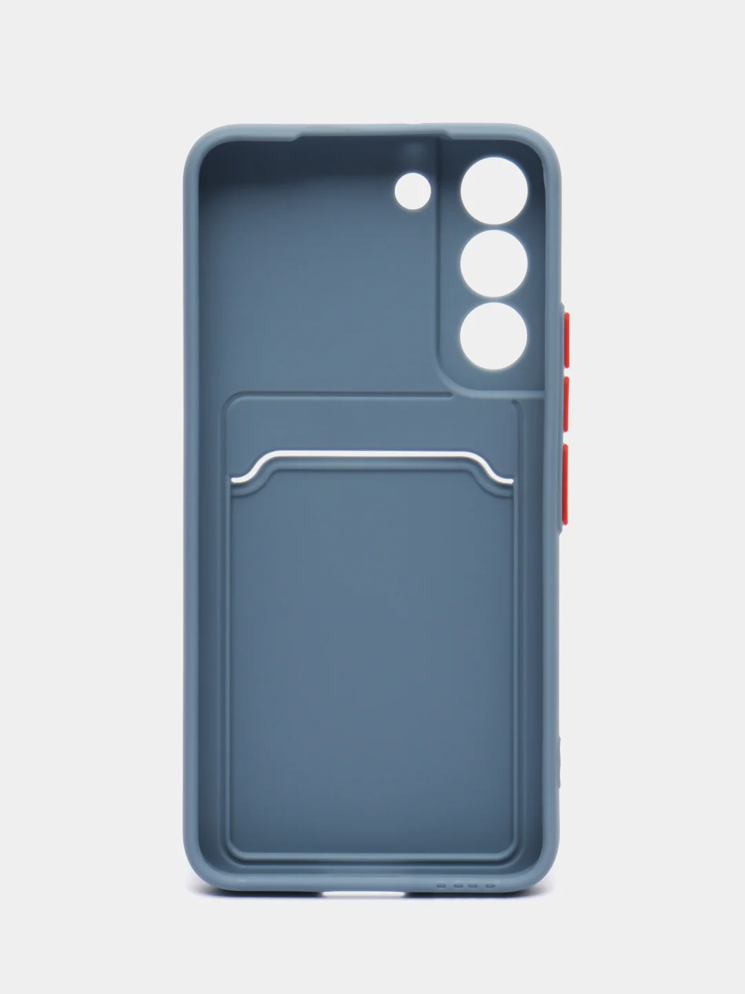 Синий меланж чехол для Samsung Galaxy S22 (Самсунг Галакси С22), с карманом для карт