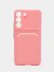 Пудровый чехол для Samsung Galaxy S22 (Самсунг Галакси С22), с карманом для карт
