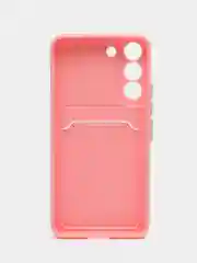 Пудровый чехол для Samsung Galaxy S22 (Самсунг Галакси С22), с карманом для карт