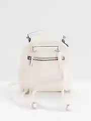Белый маленький женский рюкзак