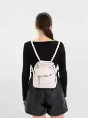 Белый маленький женский рюкзак