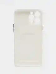 Белый силиконовый чехол для iPhone 13 Pro Max, с карманом для карт, прозрачный