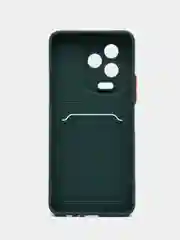 Тёмно-зелёный силиконовый чехол Infinix Note 12 2023 / Note 12 PRO 4G, прозрачный