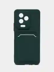 Тёмно-зелёный силиконовый чехол Infinix Note 12 2023 / Note 12 PRO 4G, прозрачный