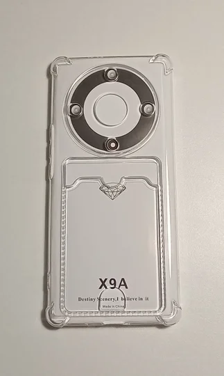 Белый чехол HONOR X9a противоударные углы, карман для пластиковых карт