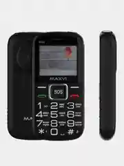 Черный мобильный телефон Maxvi B5ds, большие кнопки