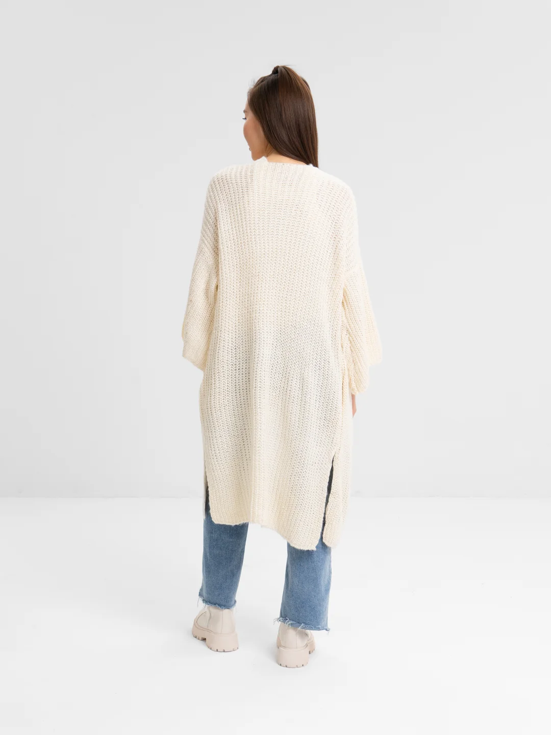 Комплект вязаный WHITE: кардиган и топ
