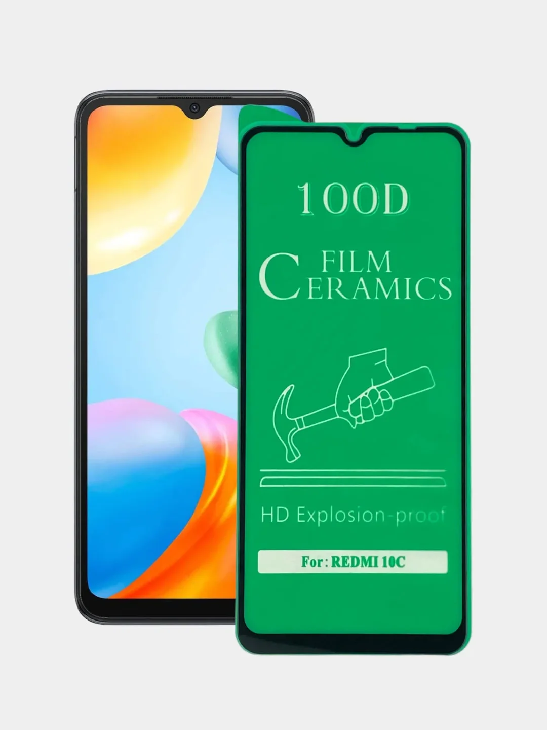 Черный защитная керамическая глянцевая пленка для Xiaomi Redmi 10C / 12C Сяоми Редми 10С / 12С