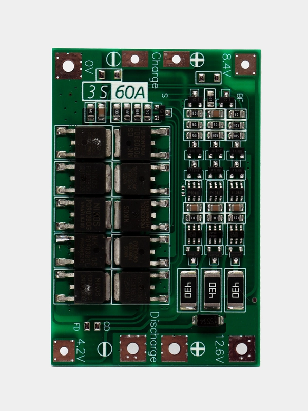 Bms 3S 60A контроллер заряда/разряда Li-ion аккумуляторов с защитой и балансировкой