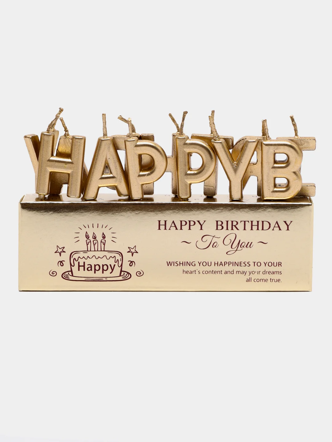 Золотистый хаки свечи для торта Happy Birthday