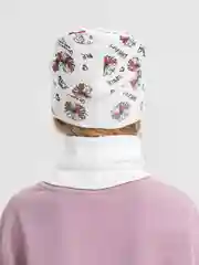 Белый детский комплект для девочки: шапка и снуд