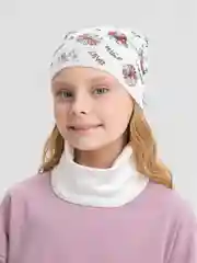 Белый детский комплект для девочки: шапка и снуд
