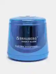 Точилка электрическая BRAUBERG DOUBLE BLADE, двойное лезвие, питание от 2 батареек AA