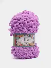 Сиреневый пряжа Alize Puffy Fine, петельки маленькие, 100 г, 14 м