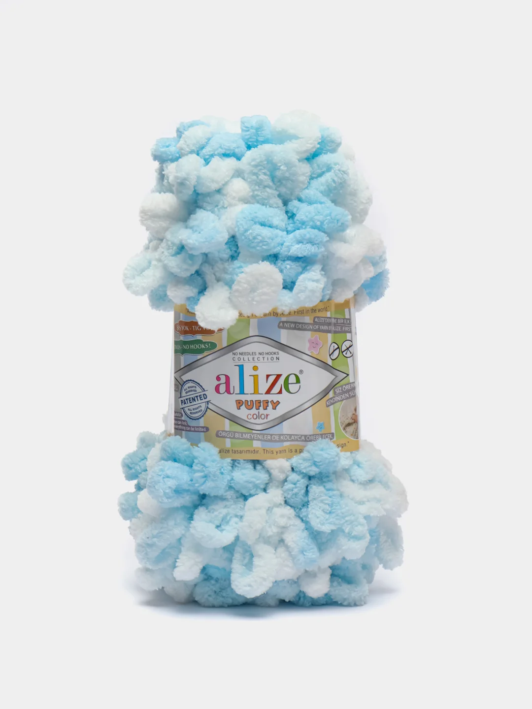 Ледяной пряжа Alize Puffy Color, петельки большие, 100 г, 9 м
