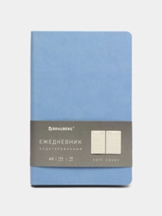 Ежедневник недатированный А5 138х213мм BRAUBERG Metropolis Mix под кожу, 136л, голубой