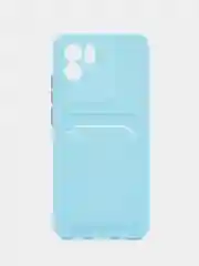 Голубой силиконовый чехол для Xiaomi Redmi A1 4G 2022, Сяоми Редми А1 4g 2022 с карманом для карт