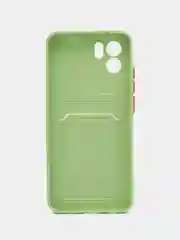 Зеленый силиконовый чехол для Xiaomi Redmi A1 4G 2022, Сяоми Редми А1 4g 2022 с карманом для карт