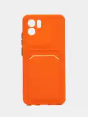 Оранжевый силиконовый чехол для Xiaomi Redmi A1 4G 2022, Сяоми Редми А1 4g 2022 с карманом для карт