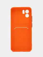 Оранжевый силиконовый чехол для Xiaomi Redmi A1 4G 2022, Сяоми Редми А1 4g 2022 с карманом для карт