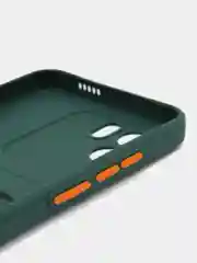 Тёмно-зелёный силиконовый чехол для Xiaomi Redmi A1 4G 2022, Сяоми Редми А1 4g 2022 с карманом для карт