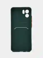 Тёмно-зелёный силиконовый чехол для Xiaomi Redmi A1 4G 2022, Сяоми Редми А1 4g 2022 с карманом для карт