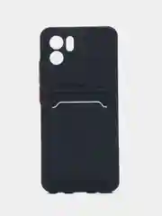 Темно-синий силиконовый чехол для Xiaomi Redmi A1 4G 2022, Сяоми Редми А1 4g 2022 с карманом для карт