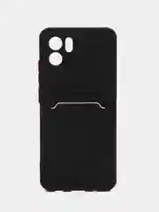 Черный силиконовый чехол для Xiaomi Redmi A1 4G 2022, Сяоми Редми А1 4g 2022 с карманом для карт