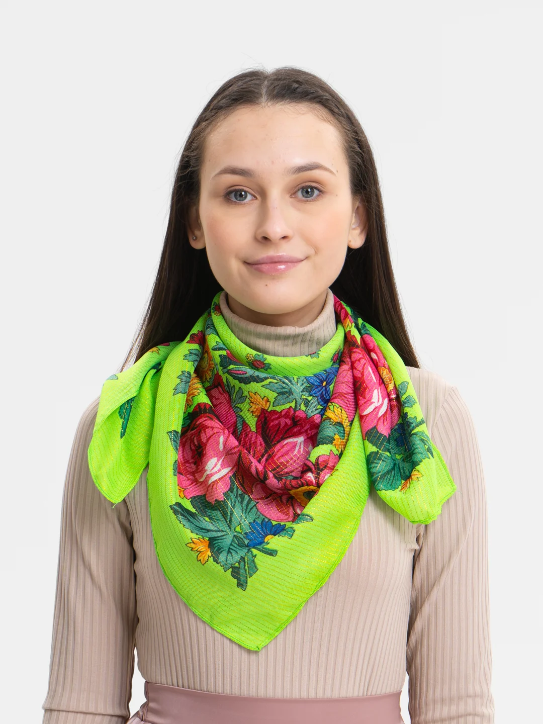 Лайм платок женский, платки женские, 2 штуки, 80 см х 80 см