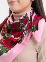 Розовый платок женский, платки женские, 2 штуки, 80 см х 80 см