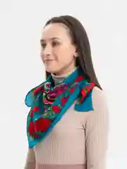 Тёмно-бирюзовый платок женский, платки женские, 2 штуки, 80 см х 80 см
