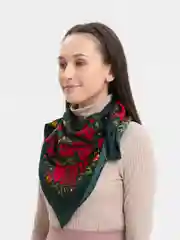 Тёмно-зелёный платок женский, платки женские, 2 штуки, 80 см х 80 см