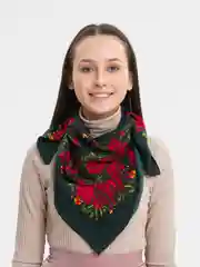 Тёмно-зелёный платок женский, платки женские, 2 штуки, 80 см х 80 см