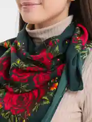 Тёмно-зелёный платок женский, платки женские, 2 штуки, 80 см х 80 см
