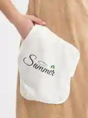 Бежевый халат махровый с чалмой, банный набор