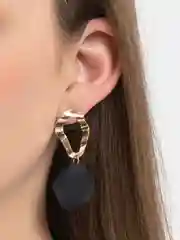 Черный серьги "Капля"
