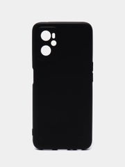 Чехол для OPPO A96 4G силиконовый, черный, матовый, с защитой камеры