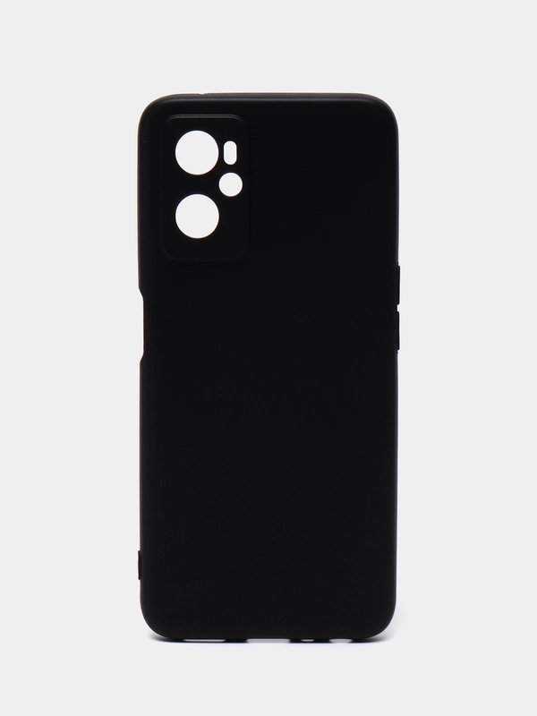 Чехол для OPPO A96 4G силиконовый, черный, матовый, с защитой камеры
