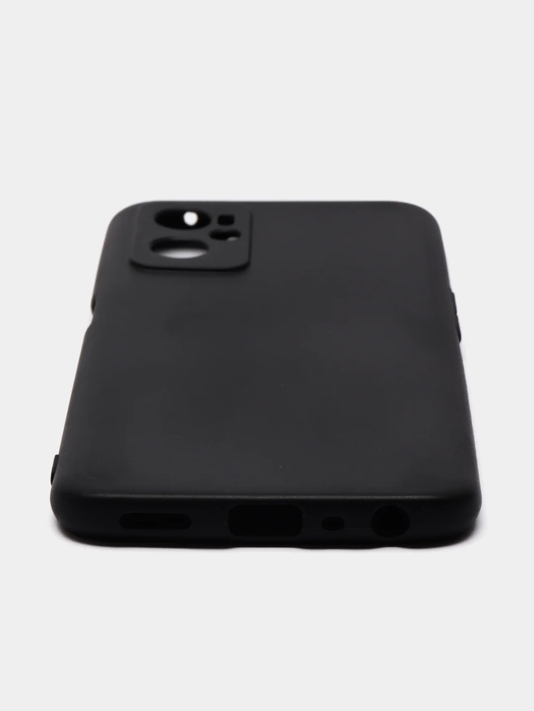 Чехол для OPPO A96 4G силиконовый, черный, матовый, с защитой камеры