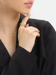 Карамельный акриловое кольцо с кристаллом