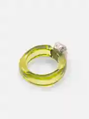 Зеленый акриловое кольцо с кристаллом