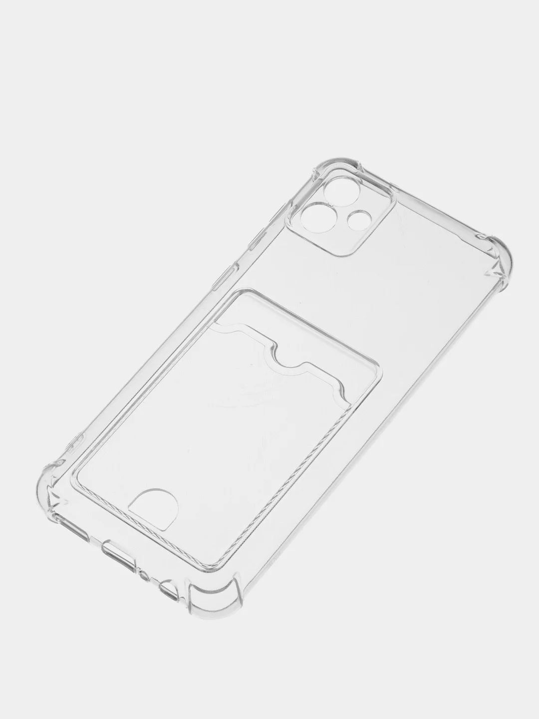 Прозрачный чехол для Samsung Galaxy A04 (Самсунг Галакси А04) прозрачный, с карманом для карты