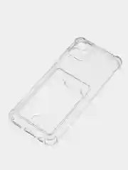Прозрачный чехол для Samsung Galaxy A04 (Самсунг Галакси А04) прозрачный, с карманом для карты
