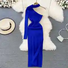 Индиго облегающее платье