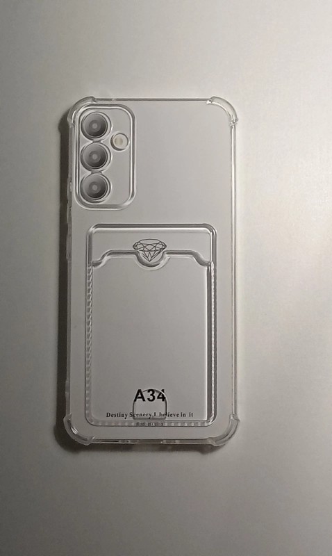 Чехол для  SAMSUNG A34 карман для пластиковой карты и усиленные углы