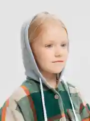 Зелёный хаки рубашка унисекс, с капюшоном