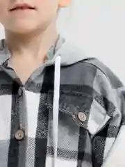 Серый рубашка унисекс, с капюшоном